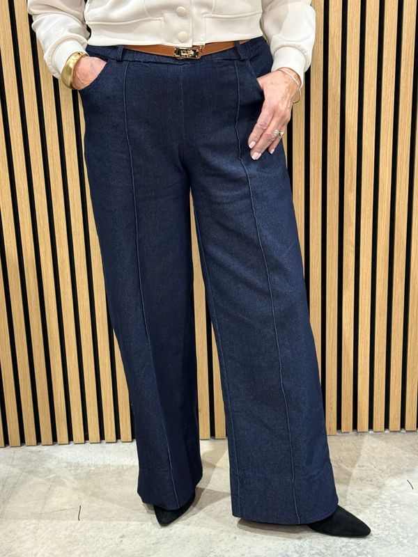 Wide Leg Denim Trousers