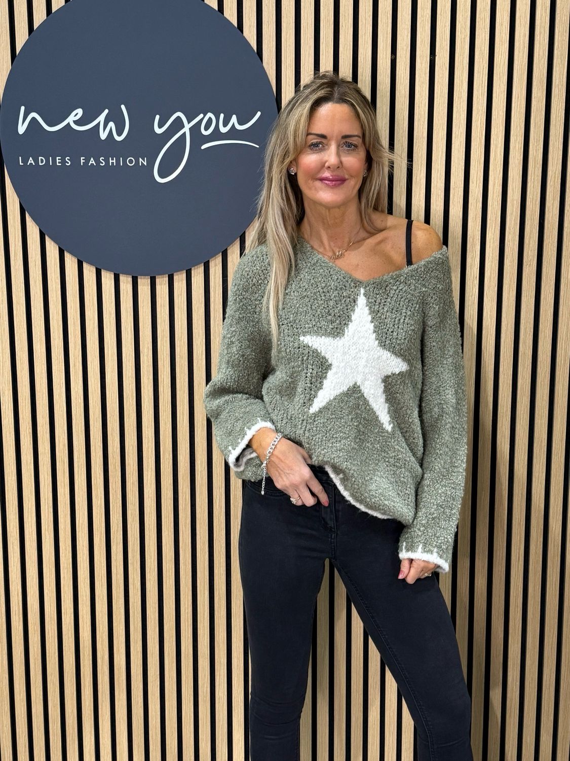 Star Knit Jumper - Khaki
