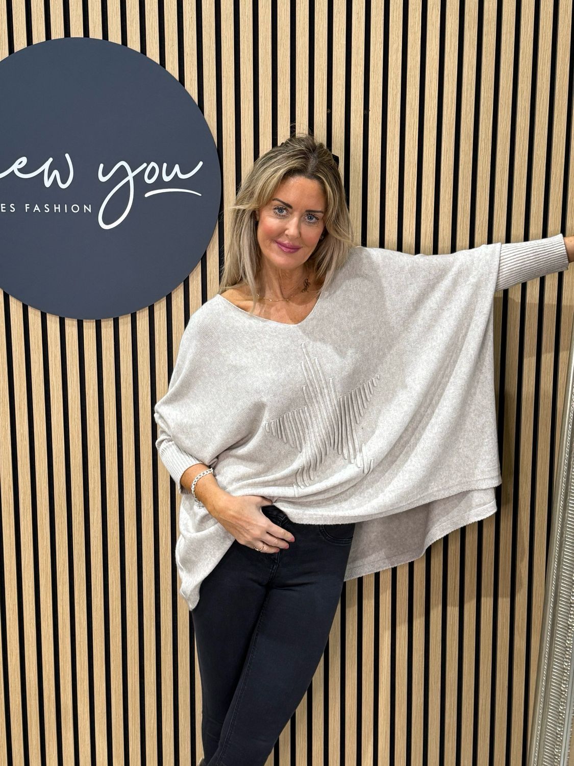 Star Detail Knit Jumper - Taupe