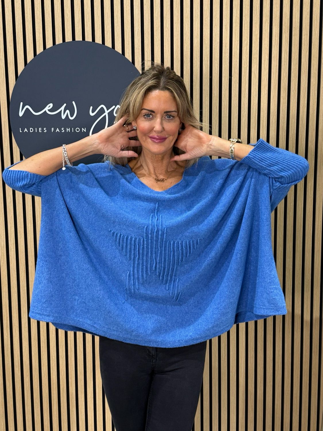 Star Detail Knit Jumper - Blue