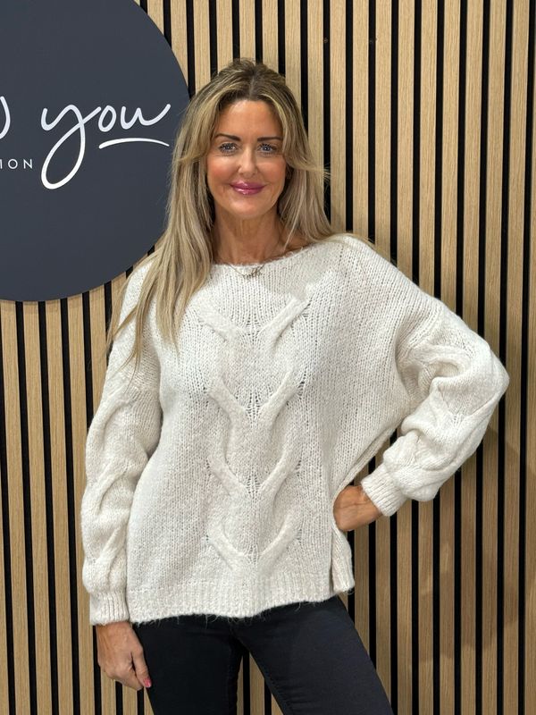 Cable Knit Jumper - Cream