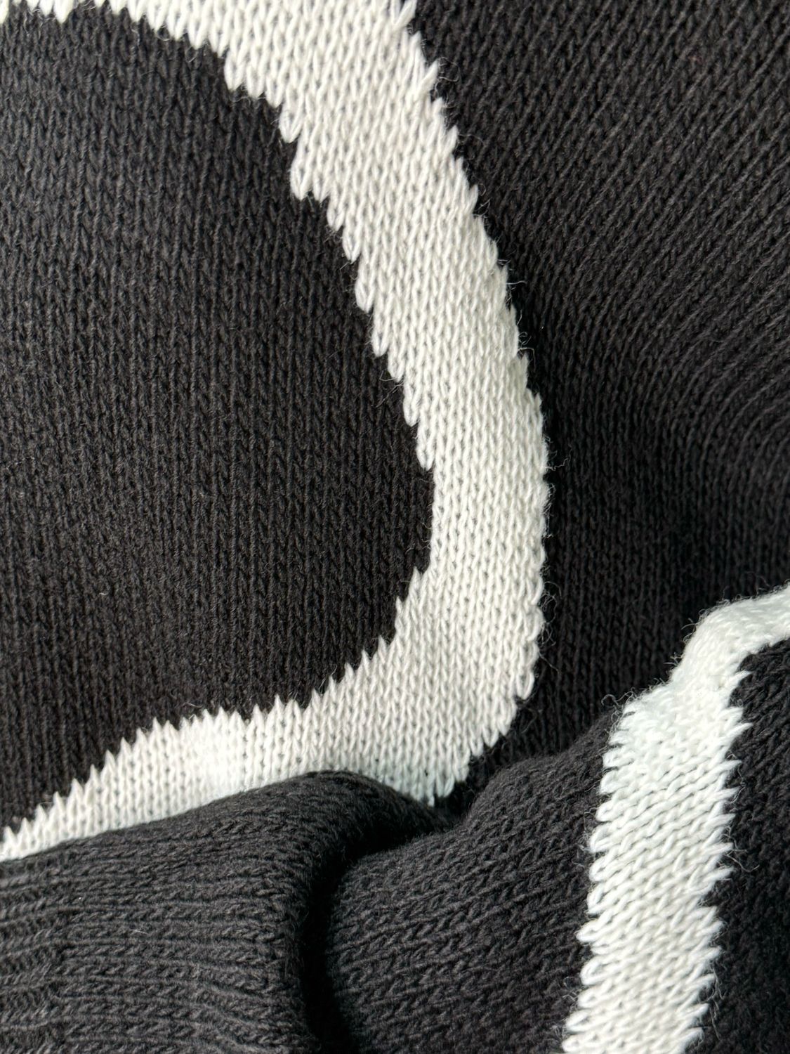 Heart Print Oversized Jumper - Black