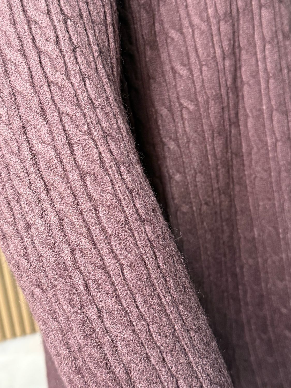 Distressed Hem Ribbed Jumper - Chocolate