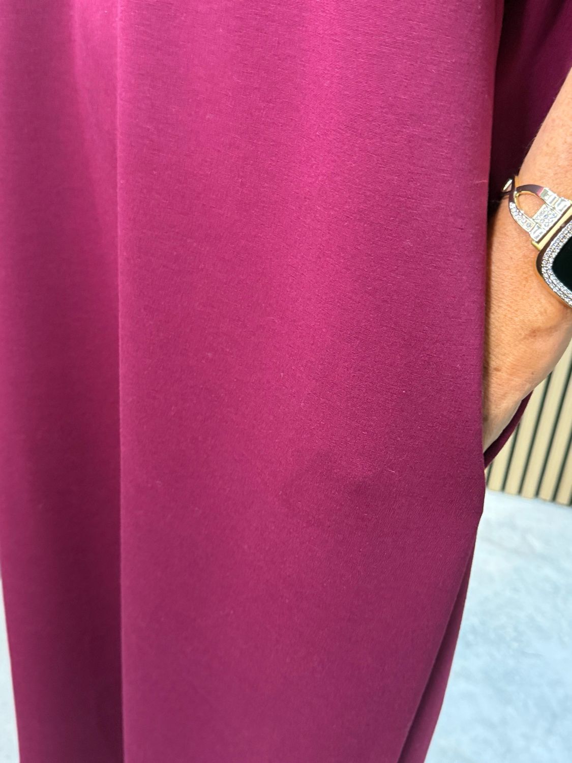 Oversized Sequin Star Dress - Burgundy