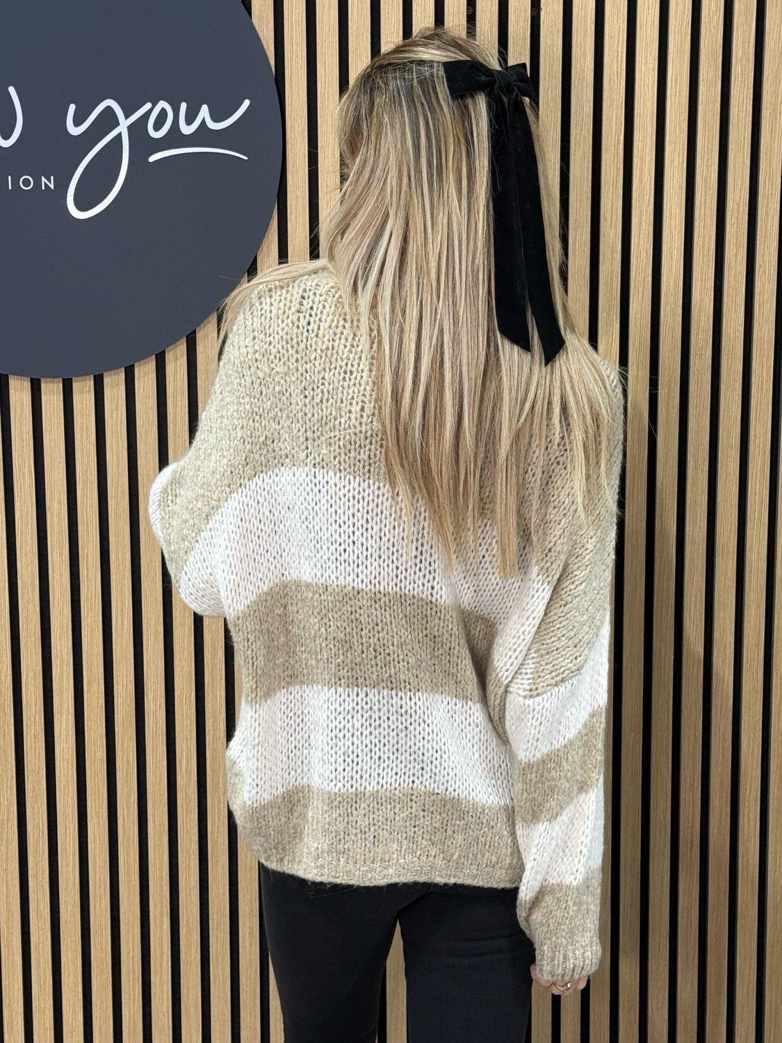 Striped Knit Jumper - Cream/Oatmeal