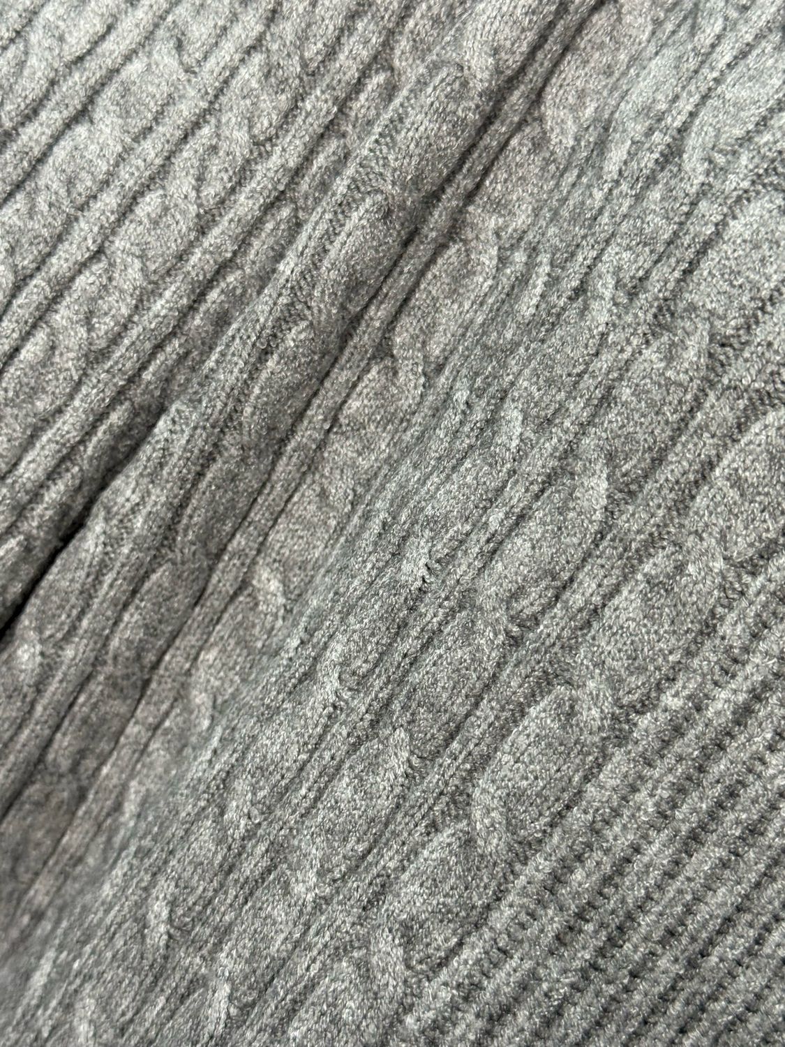 Distressed Hem Ribbed Jumper - Grey