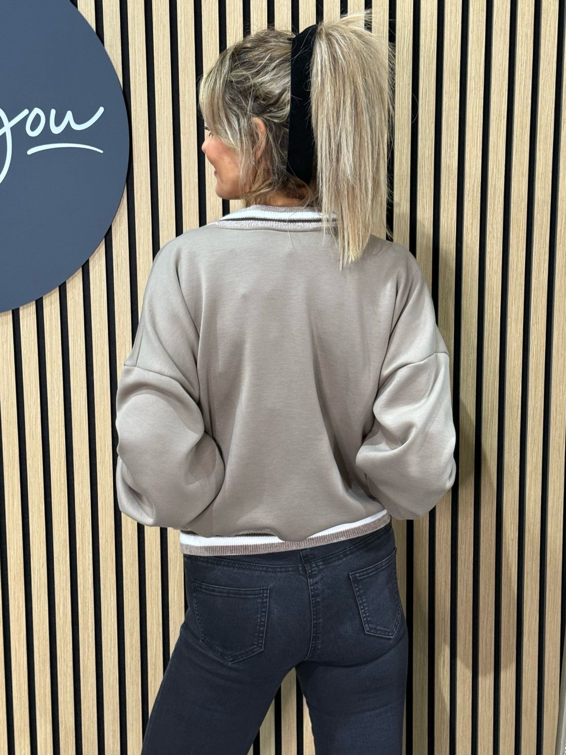 Zip Front Bomber Jacket - Taupe