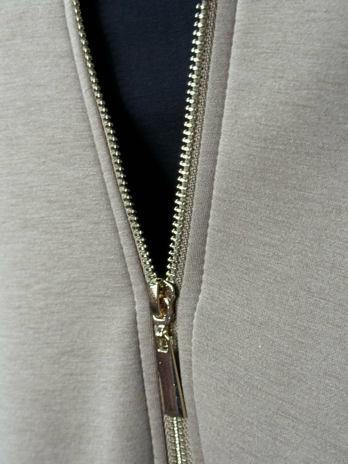 Zip Front Bomber Jacket - Taupe