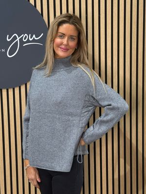 Quilted Panel Jumper - Grey