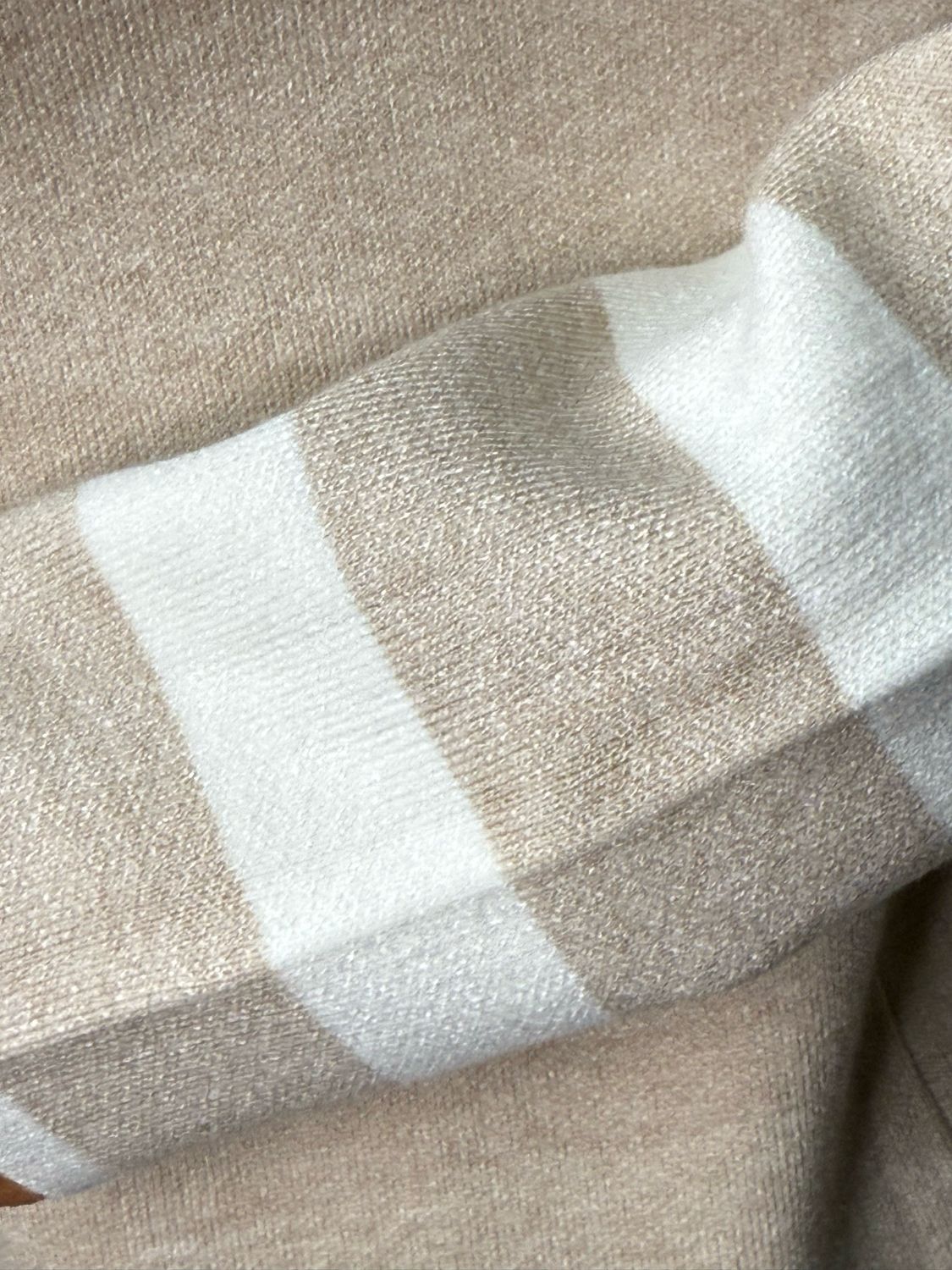 Contrast Stripe Knit Jumper - Cream