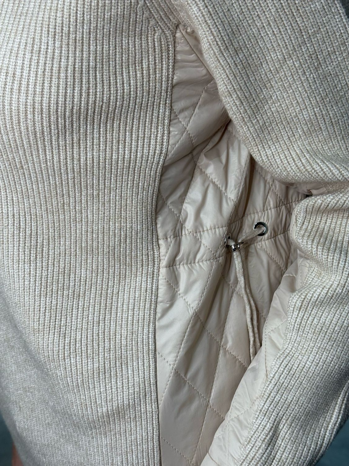 Quilted Panel Jumper - Beige