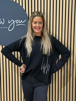 Abstract Stitch Knit Jumper - Black