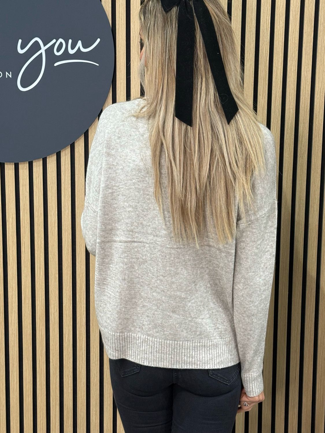 Abstract Stitch Knit Jumper - Taupe