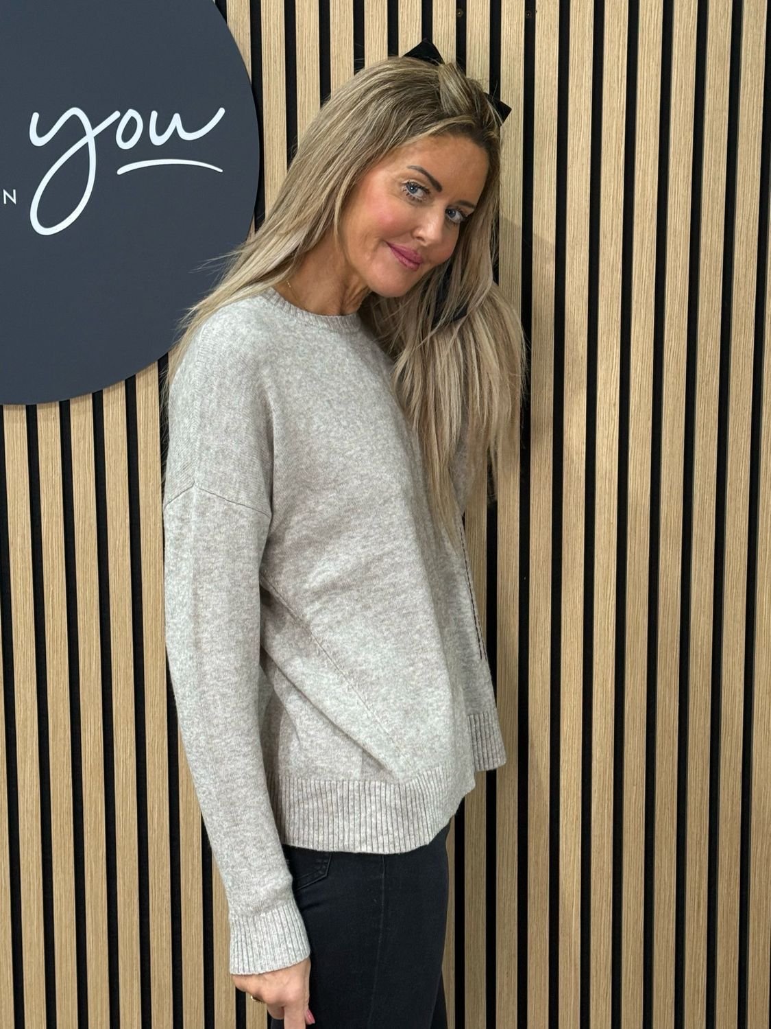 Abstract Stitch Knit Jumper - Taupe