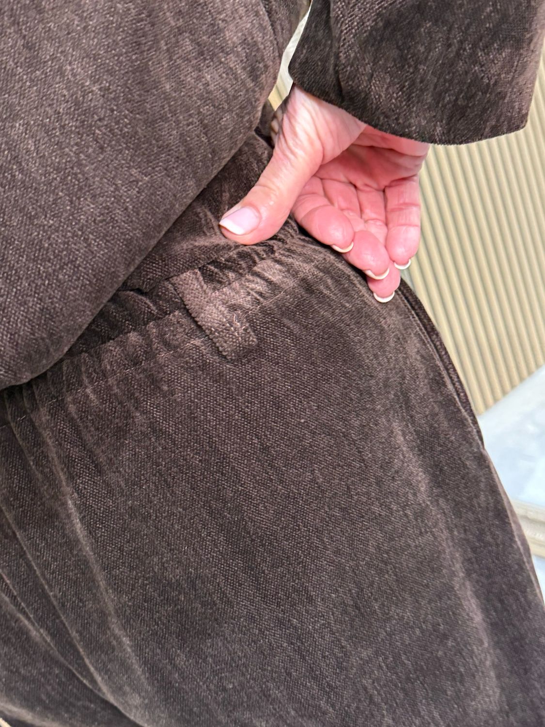 Velour Lined Co-Ord Set - Chocolate