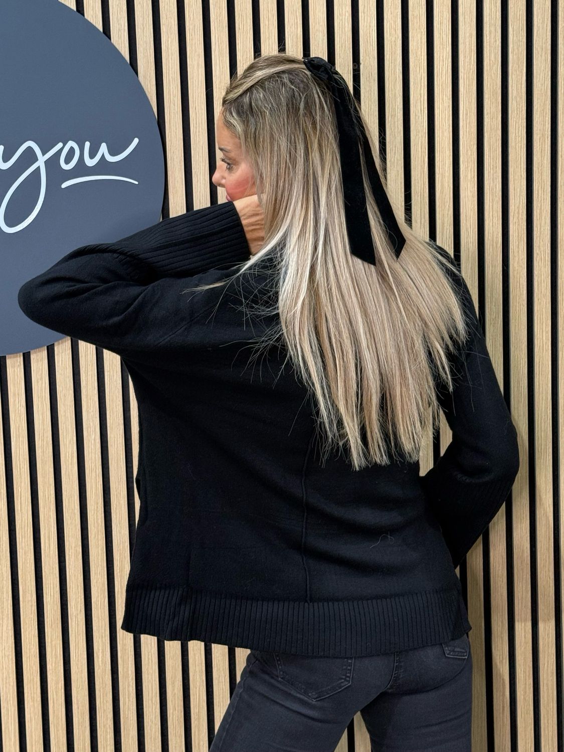 Soft Rib Detail Jumper - Black