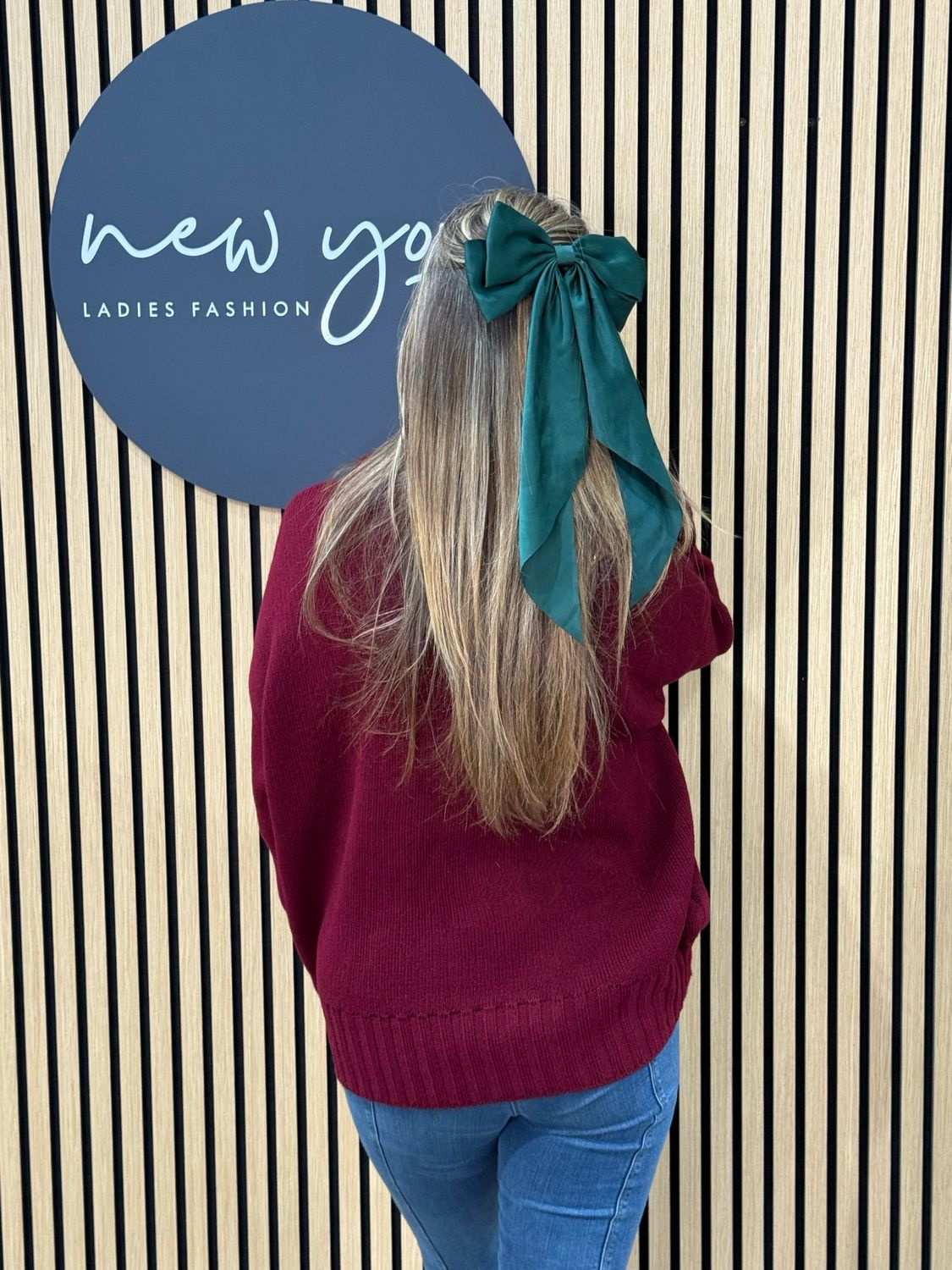 Asymmetric Ribbed Hem Jumper - Burgundy