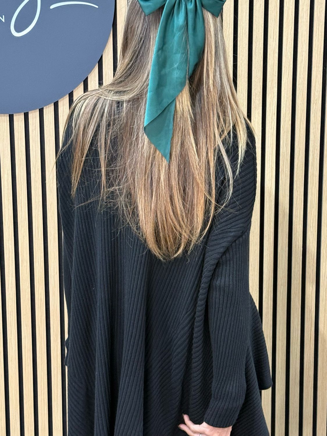 Waterfall Rib Knit Jumper - Black