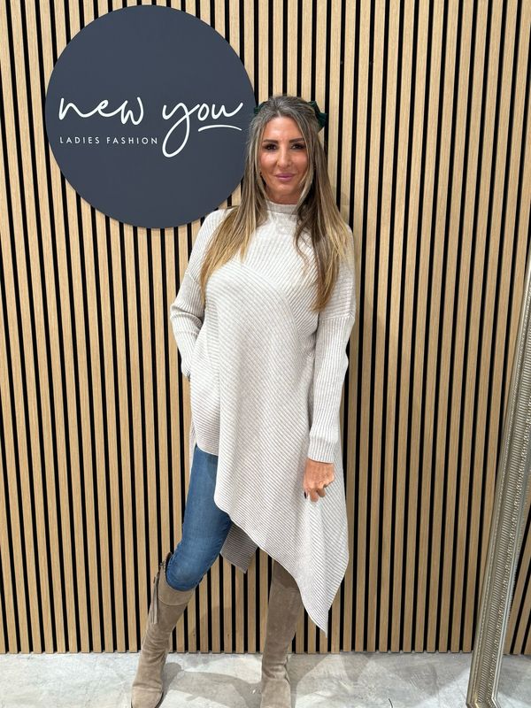 Waterfall Rib Knit Jumper - Oatmeal