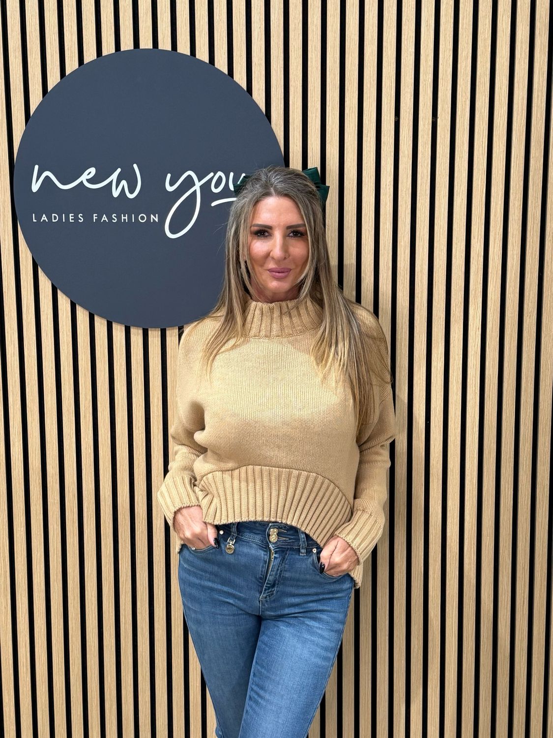 Asymmetric Ribbed Hem Jumper - Camel