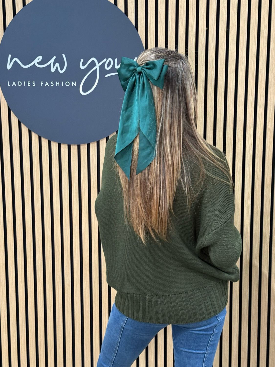 Asymmetric Ribbed Hem Jumper - Khaki