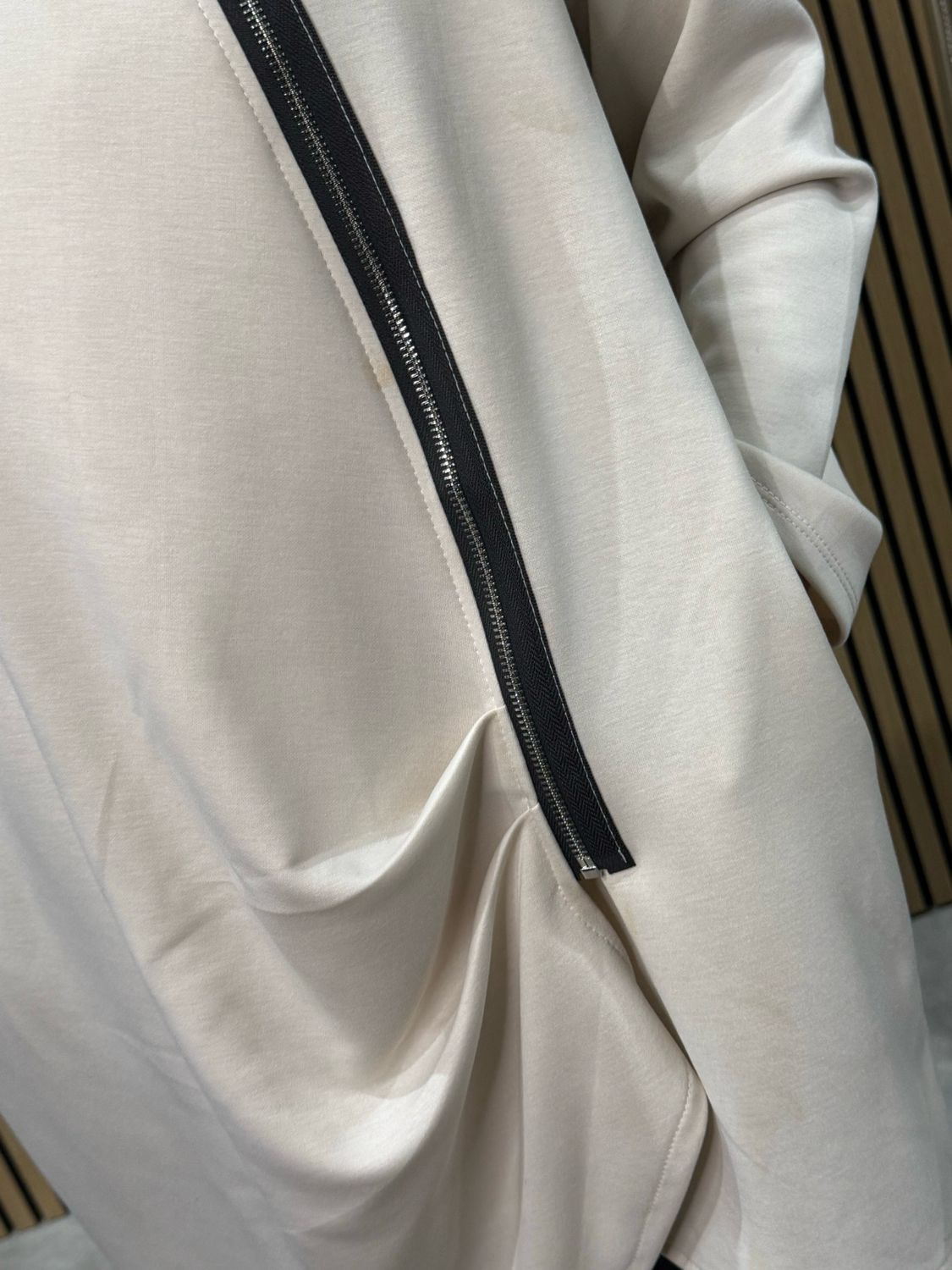 Side Zip Hoodie - Cream