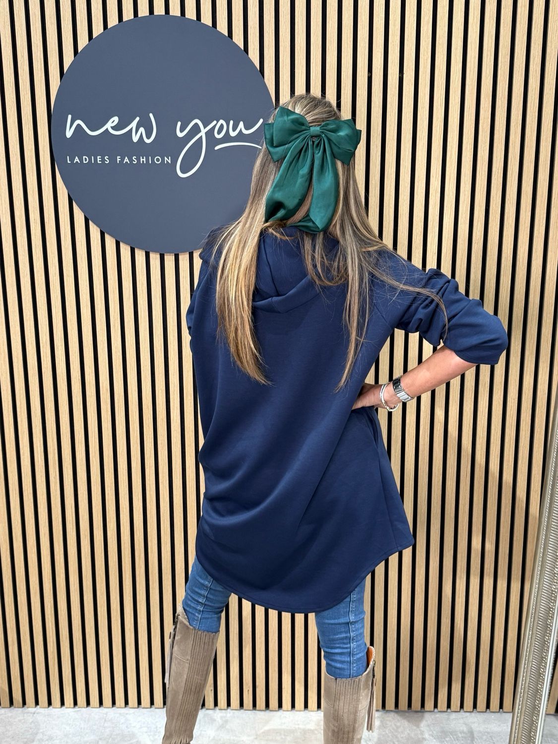 Side Zip Hoodie - Navy