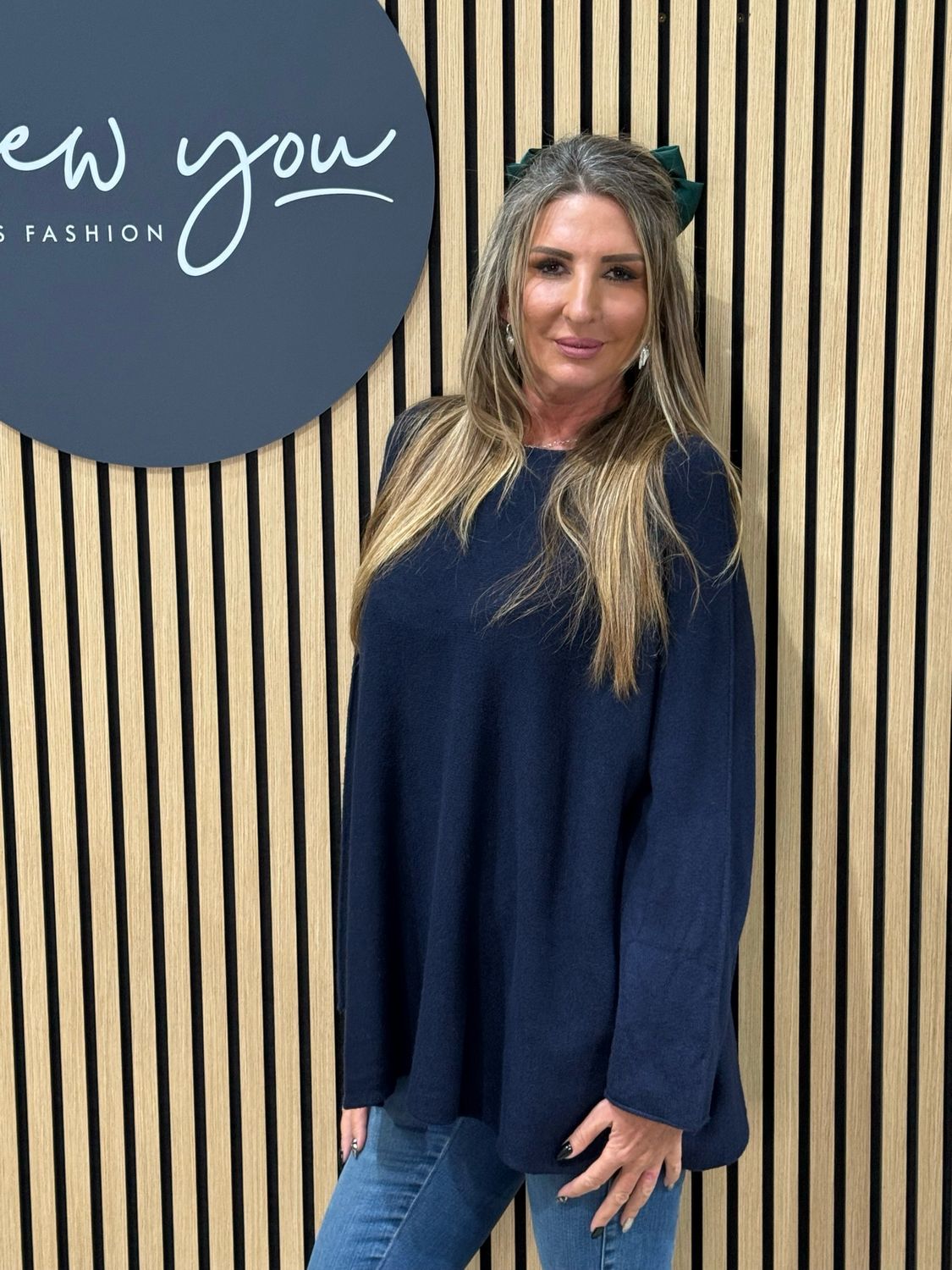 Oversized Knit Jumper - Navy