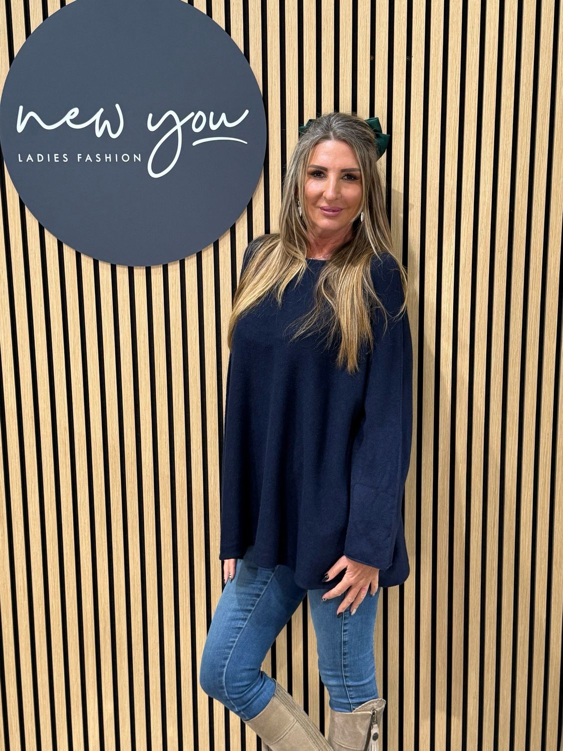 Oversized Knit Jumper - Navy