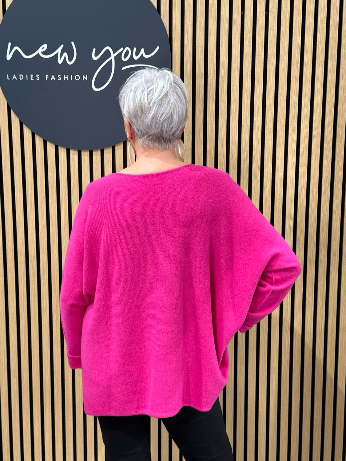 Oversized Knit Jumper - Fuchsia