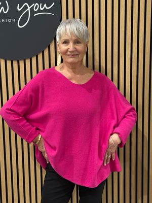 Oversized Knit Jumper - Fuchsia