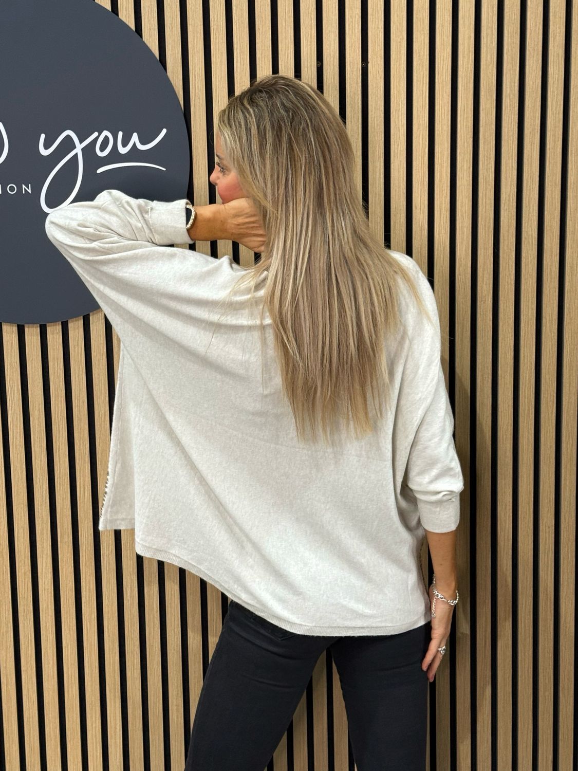 Sequin Knit Jumper - Cream