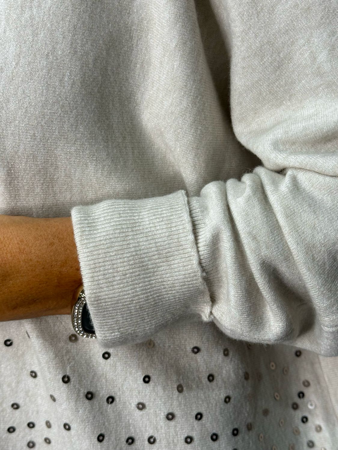 Sequin Knit Jumper - Cream