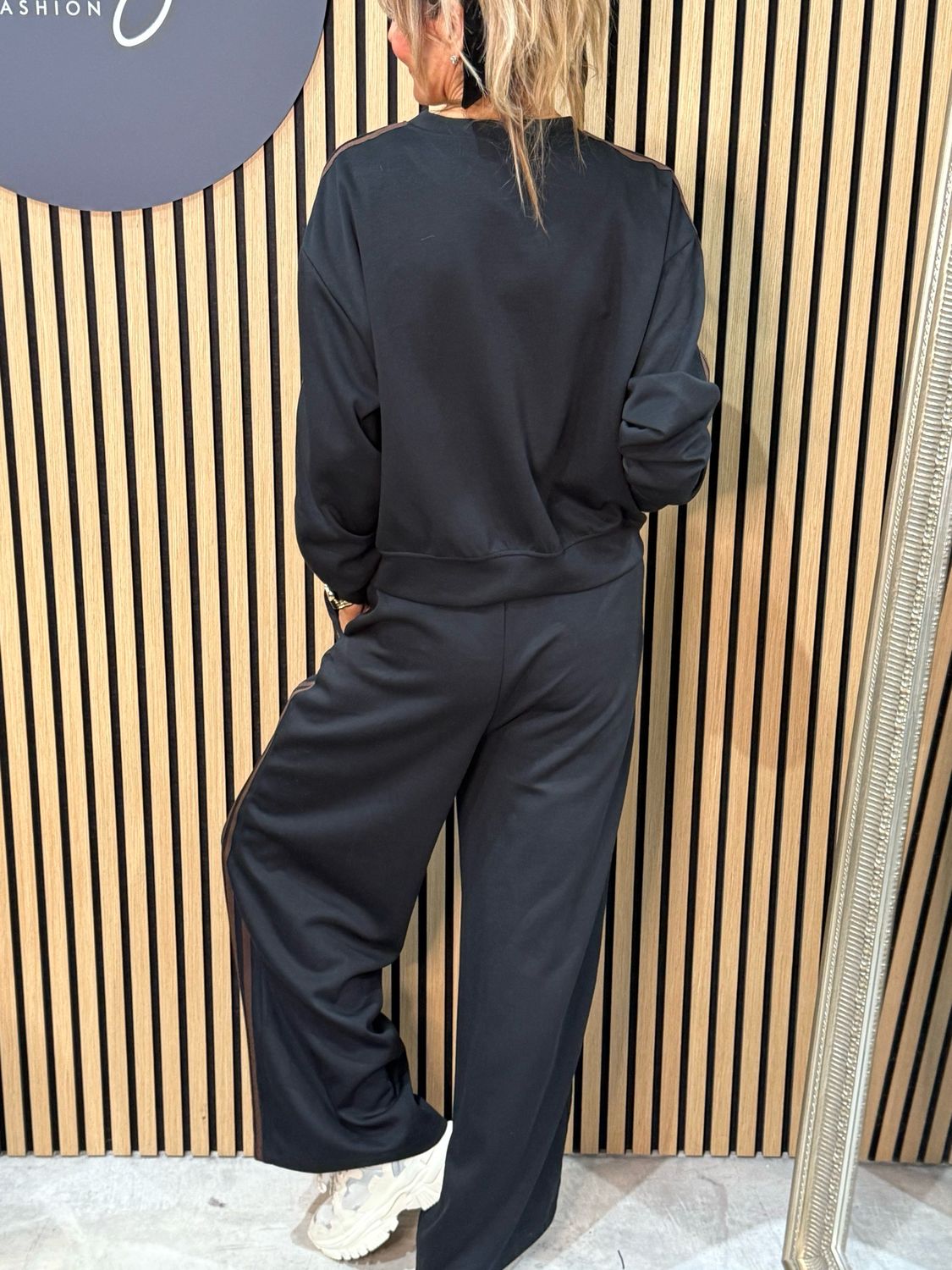 Stripe Detail Co-Ord Set - Black