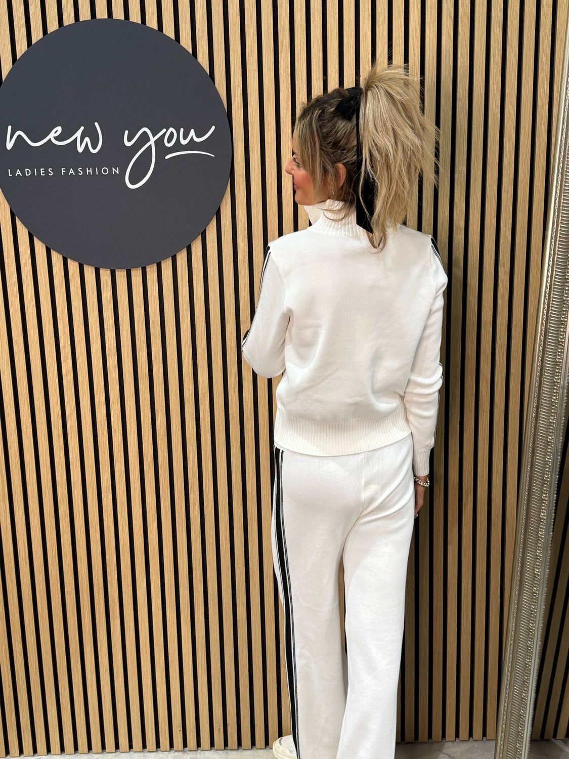 Stripe Detail Co-Ord Set - White