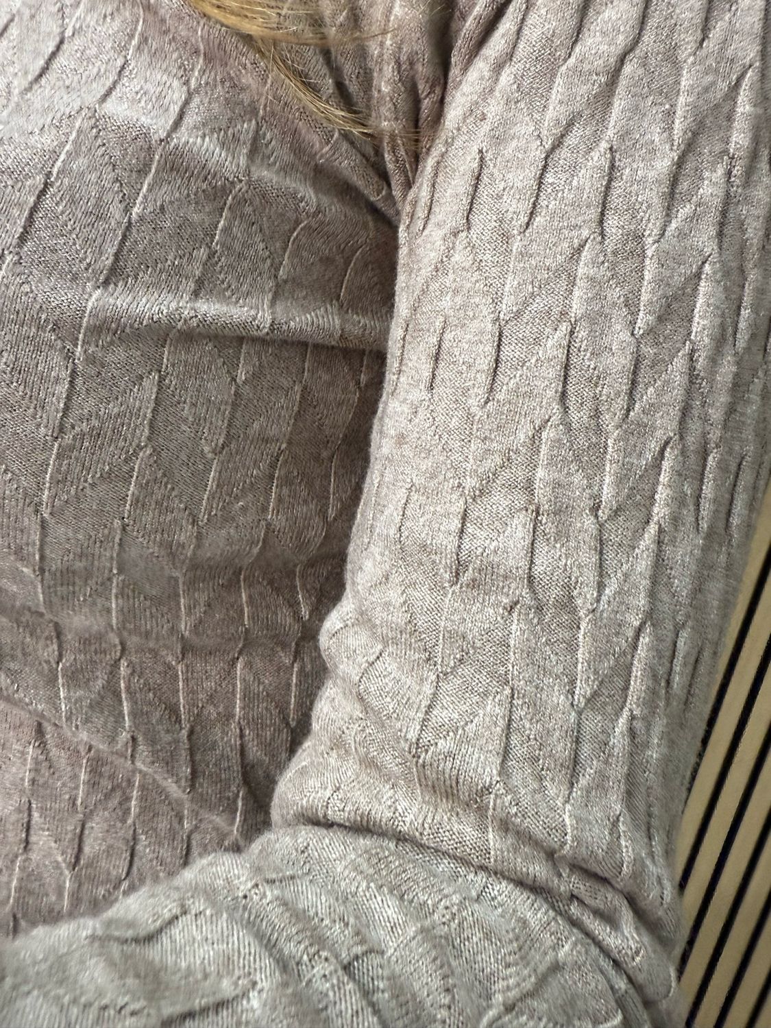 Textured Roll Neck Jumper - Taupe