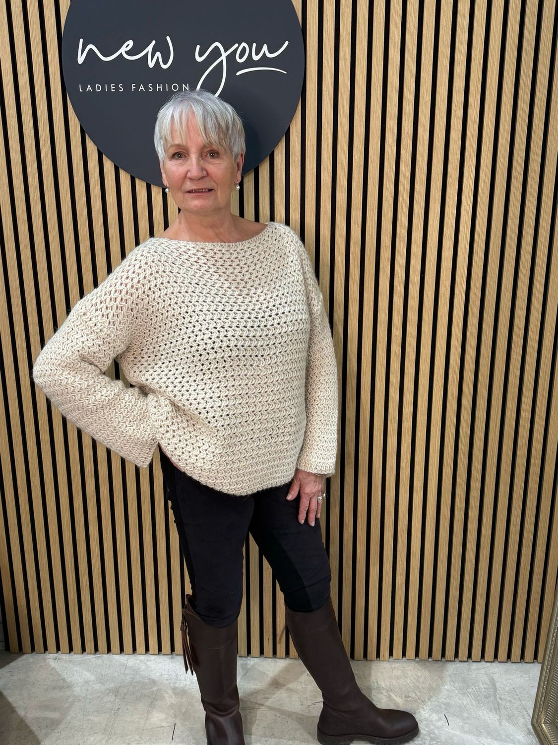 Textured Knit Jumper - Cream