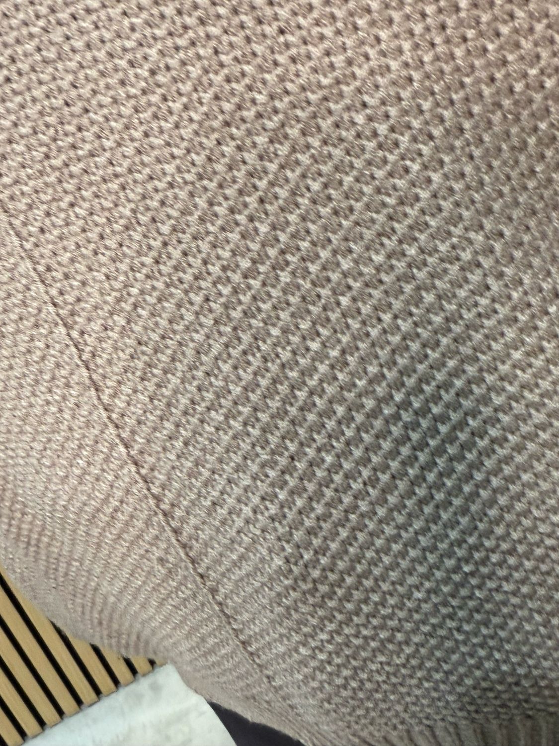 Textured V-Neck Knit Jumper - Taupe