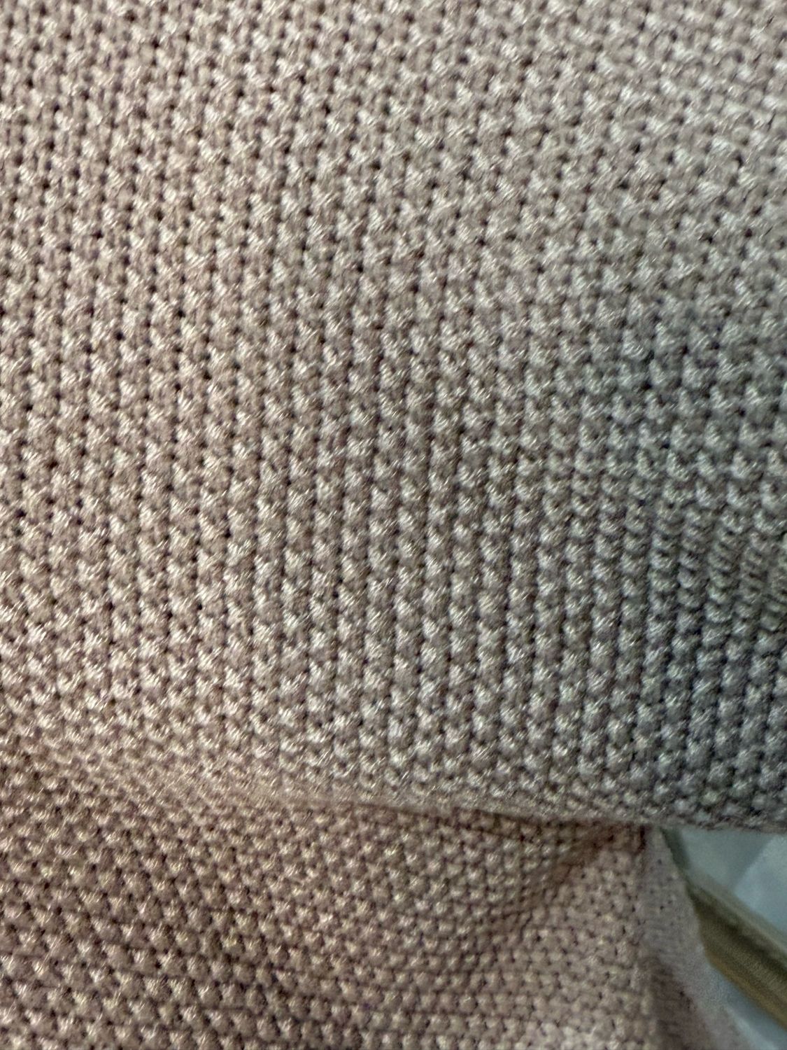 Textured V-Neck Knit Jumper - Taupe