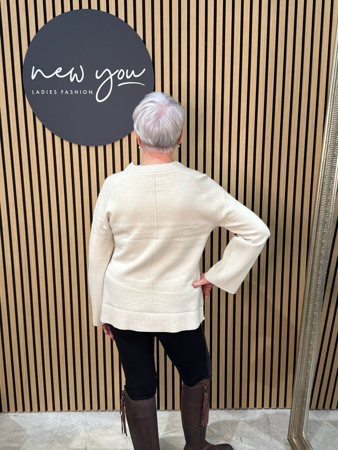 Soft Ribbed Hem Jumper - Cream