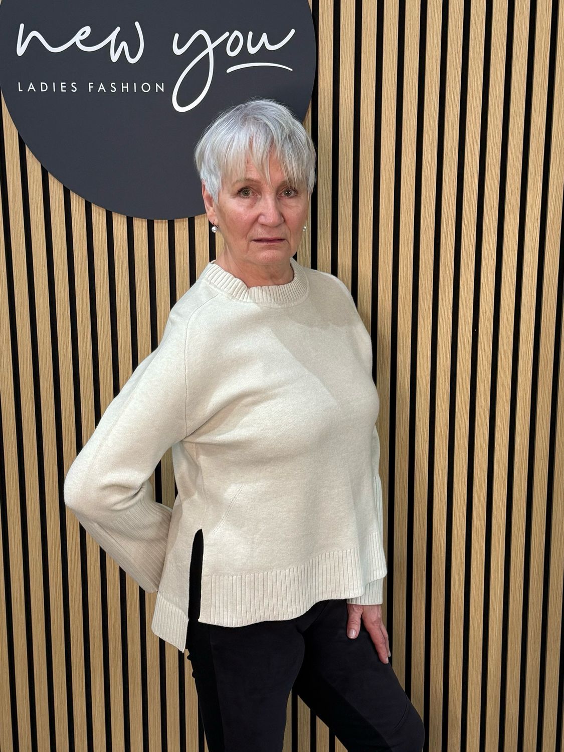 Soft Ribbed Hem Jumper - Cream