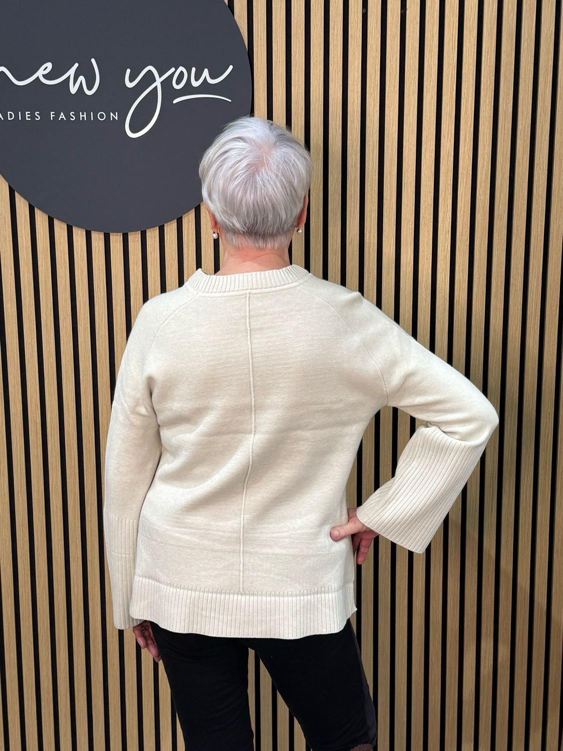 Soft Ribbed Hem Jumper - Cream