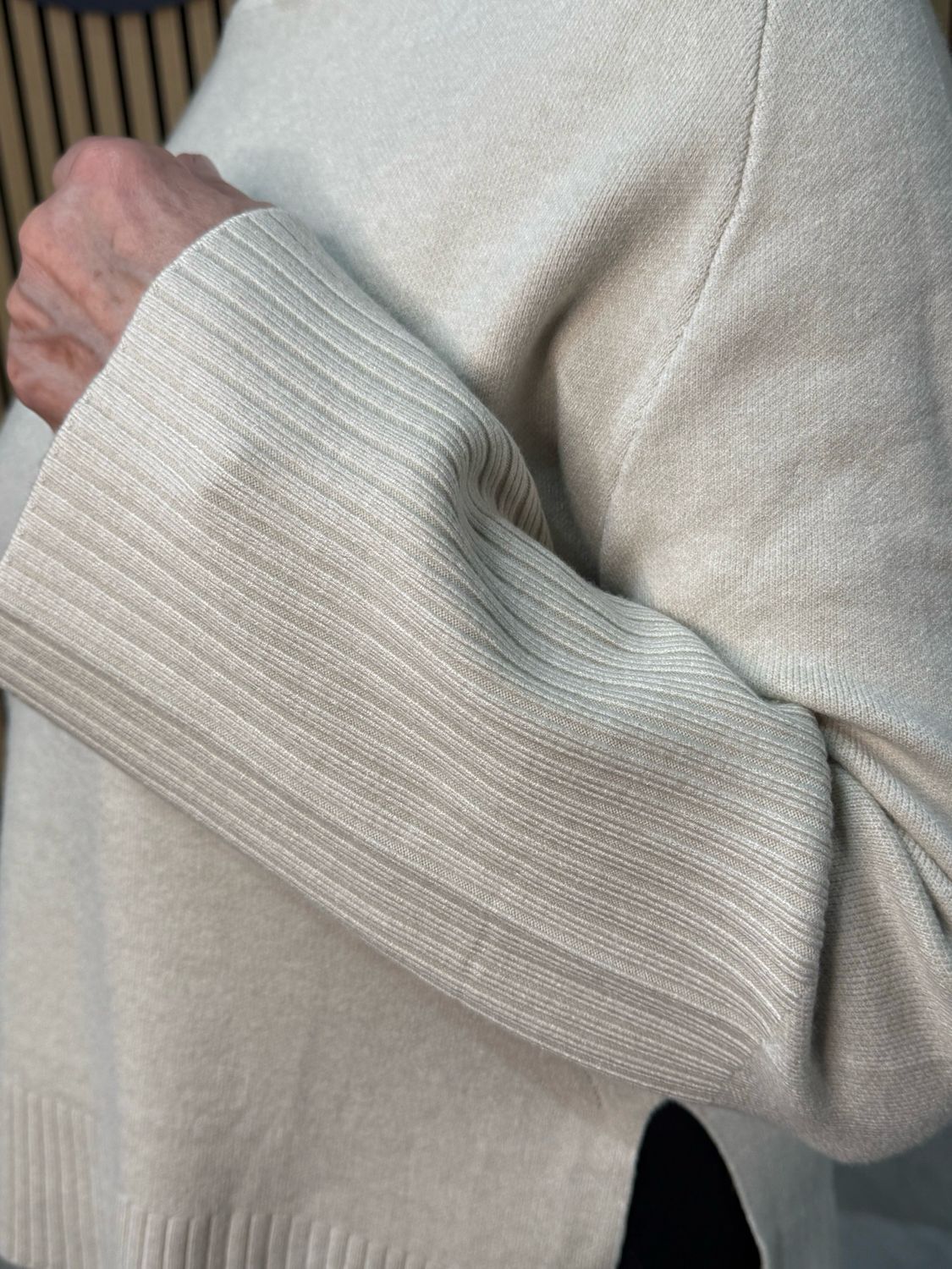 Soft Ribbed Hem Jumper - Cream