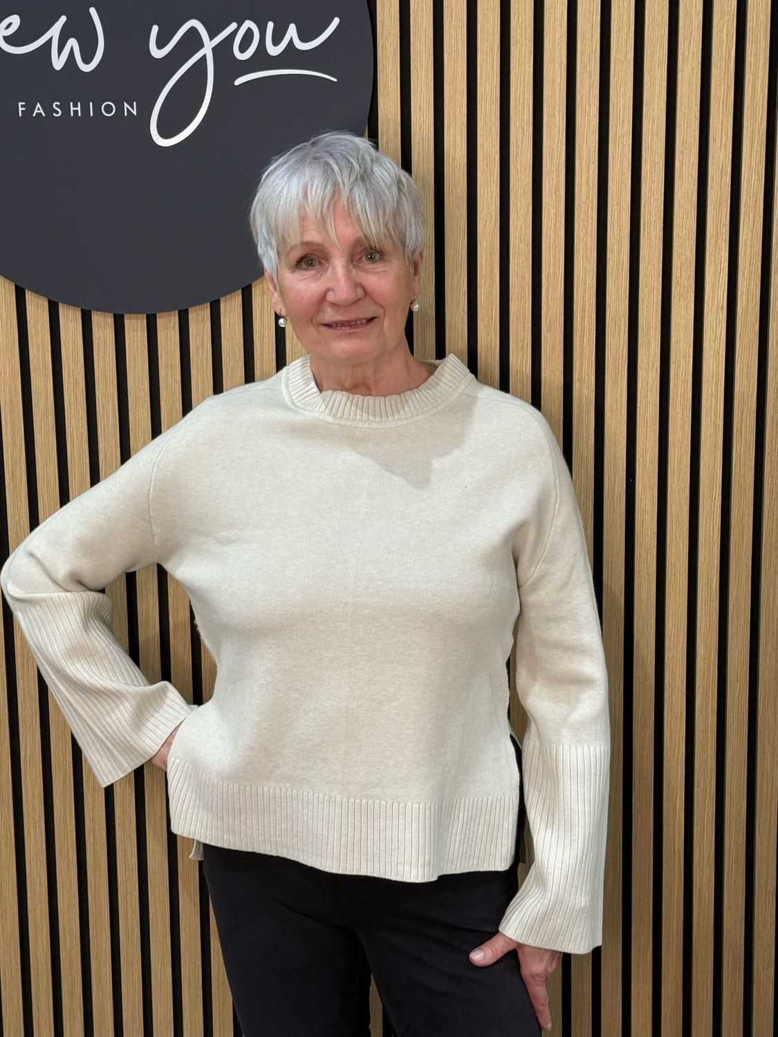 Soft Ribbed Hem Jumper - Cream