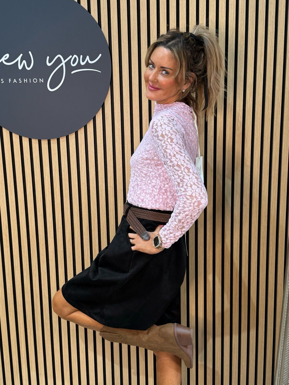 Suede Effect Wide Leg Shorts - Black