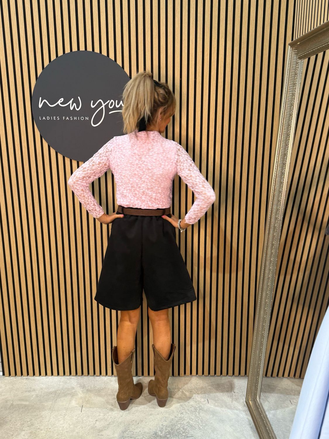 Lace Long Sleeve Top - Pink