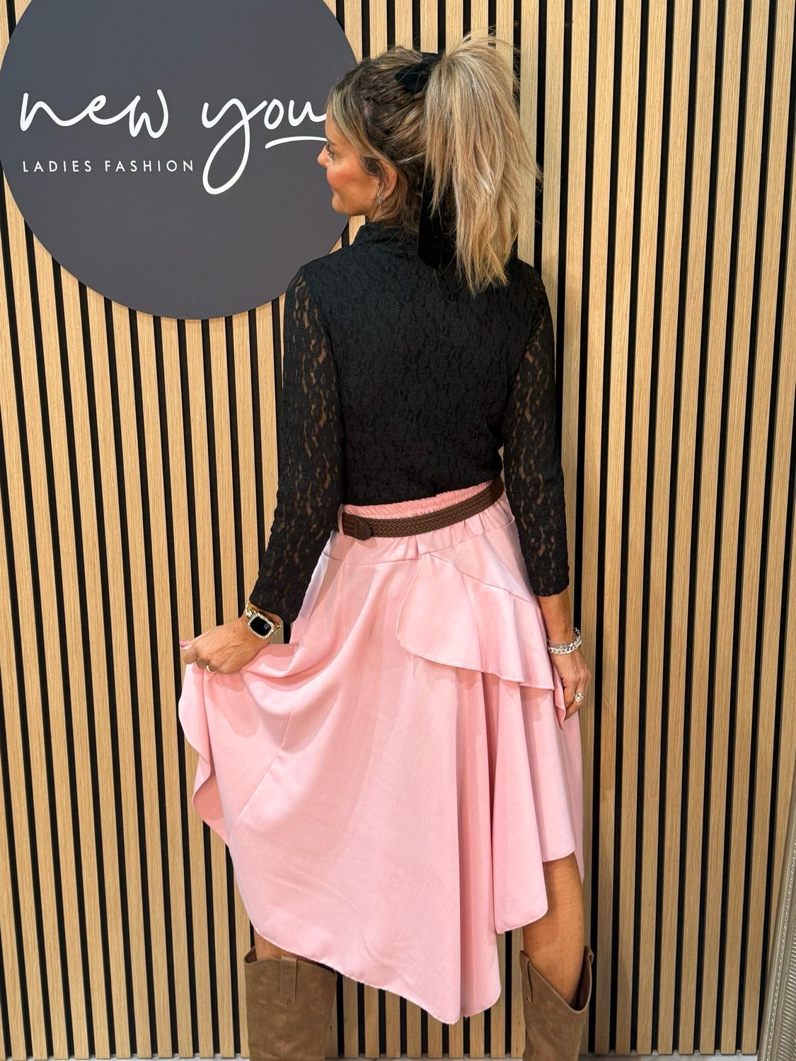 Lace Long Sleeve Top - Black