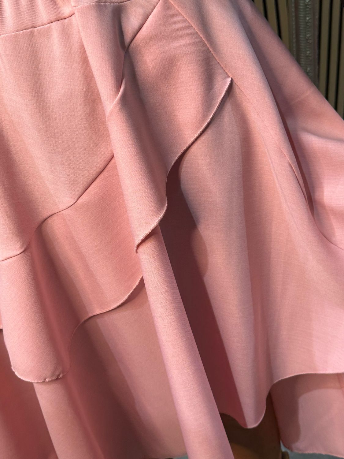 Layered Frill Midi Skirt - Pink
