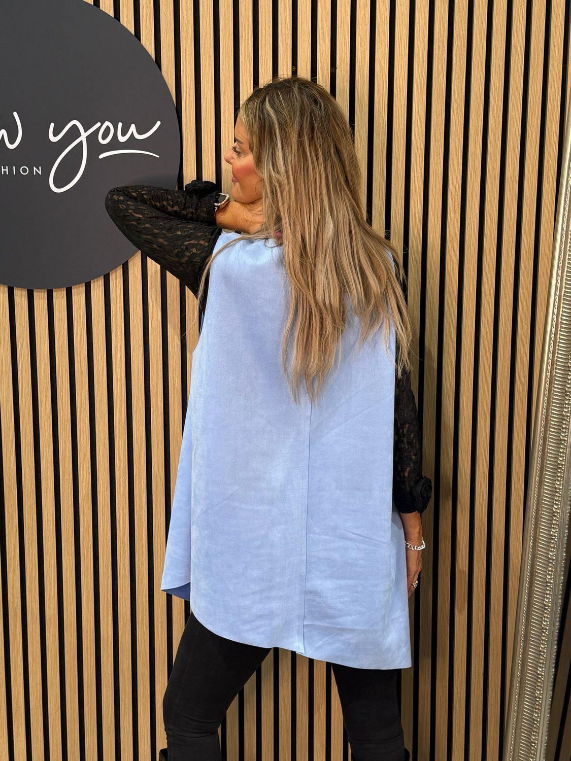 Asymmetric Tabard Top - Baby Blue
