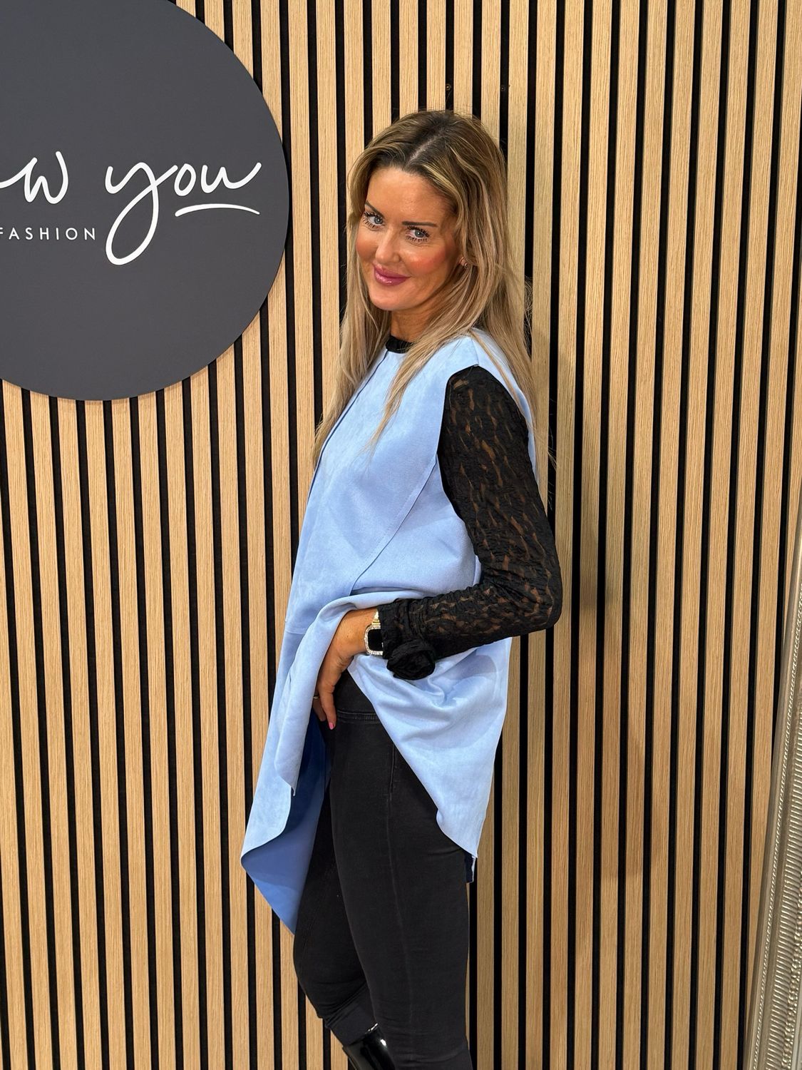 Asymmetric Tabard Top - Baby Blue